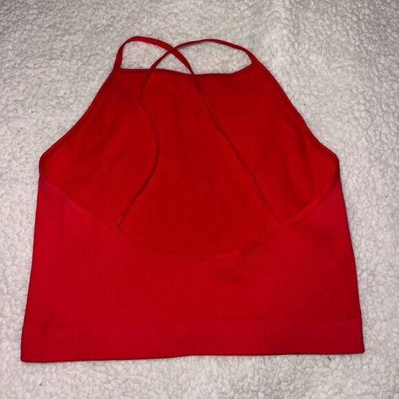 Zenana Womens Solid Red Ribbed Crop Tank Top 1XL/ 2XL NWOT - Picture 2 of 3